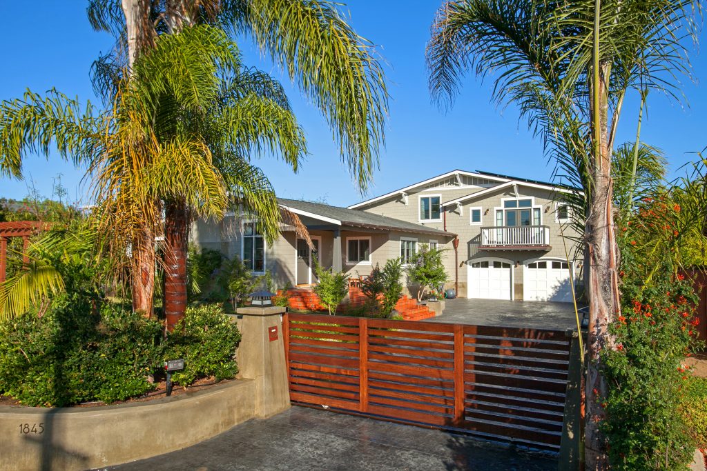 Arts and Crafts Bungalow + Addition,  custom gate and landscape