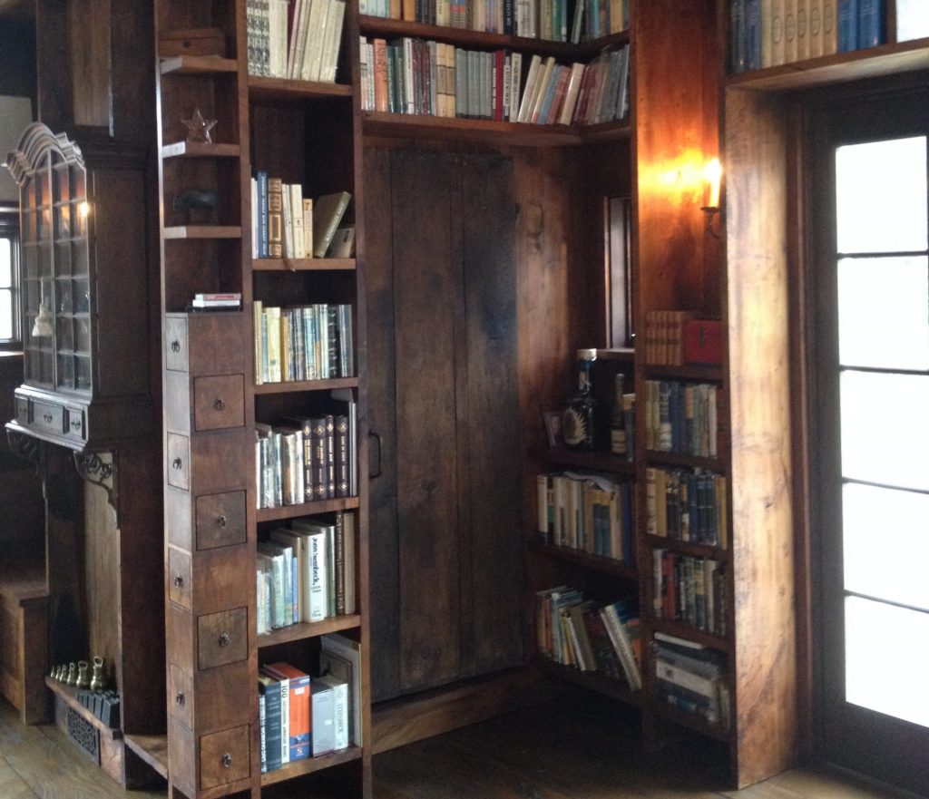 Custom Walnut Bathroom door and corner drawer niche 